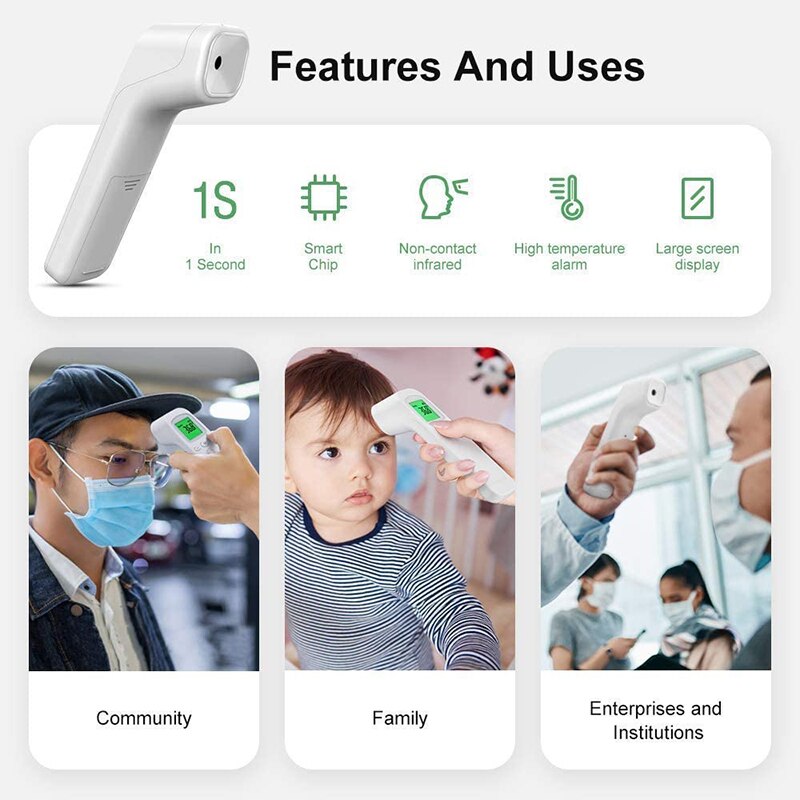 Multi-function Non-contact Temperature Measurement Device Infrared Digital Thermometer Forehead Ear Body Fever Thermometer