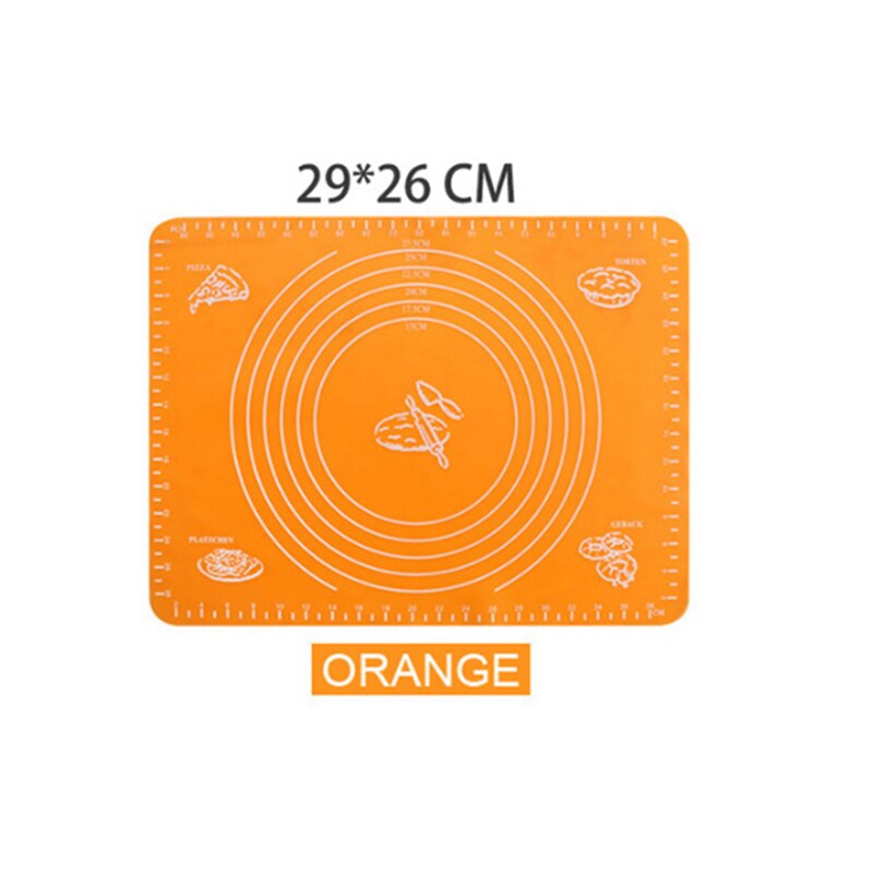 Reusable Silicone Baking Mat Eco-Friendly Mat For Rolling Dough Pad Large Non-stick Oven Patisserie Baking Accessories Tools: orange 29X26cm