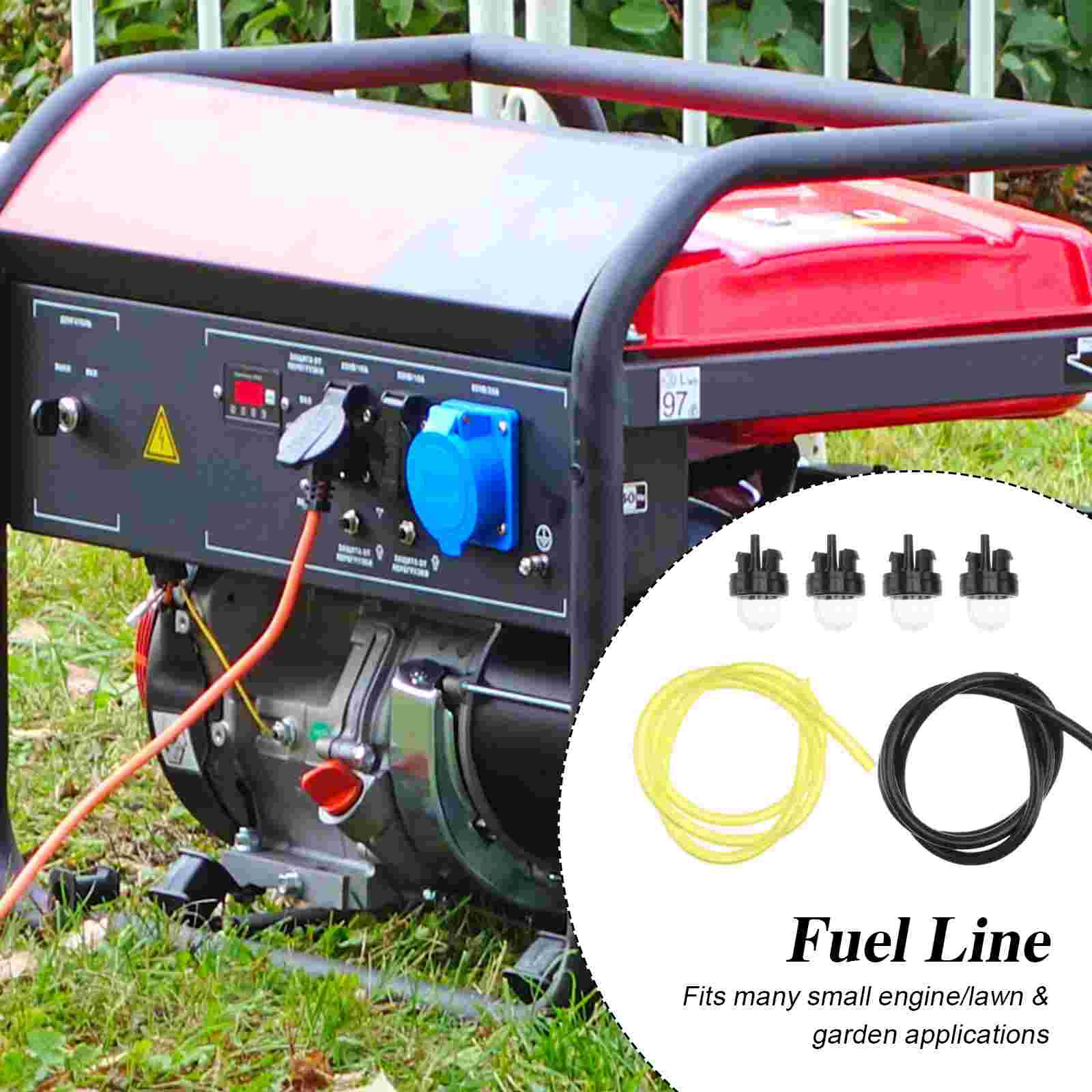Brandstof Lijn Primer Lamp Voor String Trimmer Bosmaaier Grasmaaier Tuingereedschap (4 Primer Bollen En 2 Brandstof lijnen)