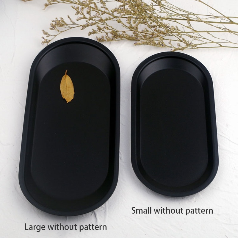 Original Black Stainless Steel Metal Jewelry Tray Shooting Props Diner Plate Snack Plate Platters and Trays Storage