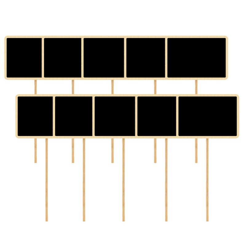 Wedding Party Message Small Wood Board Blackboard Shop Window Decoration Display Board DIY Props 10PCS: 2A