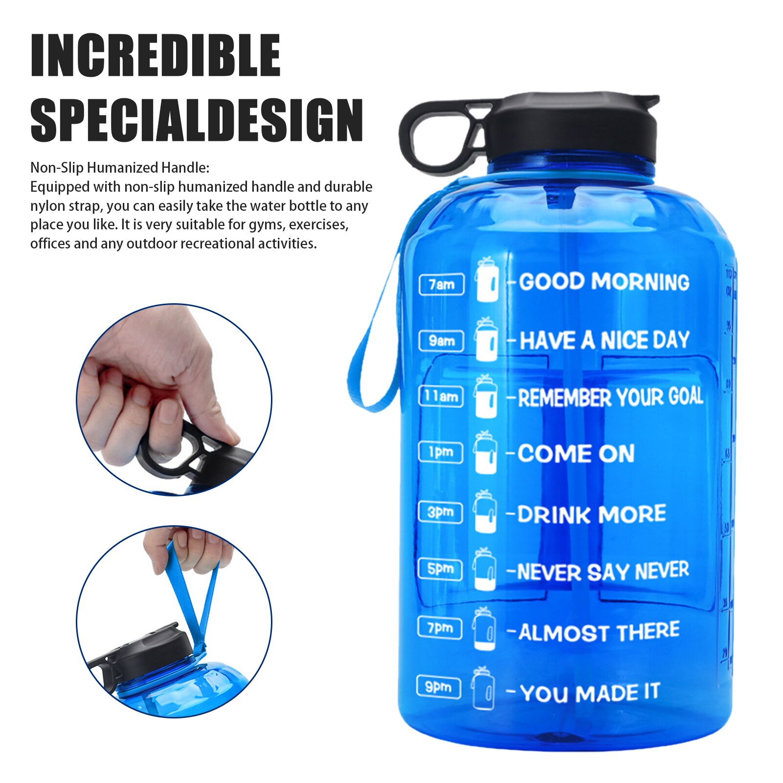Shaker-Flasche Für Proteinpulver, Kunststoff-Wasserflasche Fürs