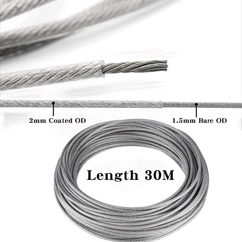 Kit de crochets de câbles suspendus avec tendeur de fil, 40 pièces, pour tente métallique, balustrade, plantes de terrasse, clôture