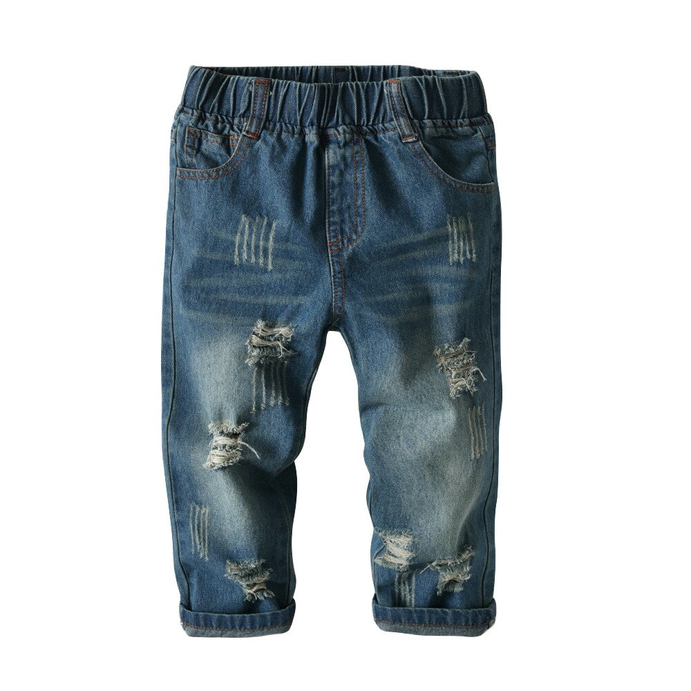 Niños rasgados Jeans Primavera Verano otoño adolescentes Pantalones Casual niños roto agujero Jeans 2-7 años