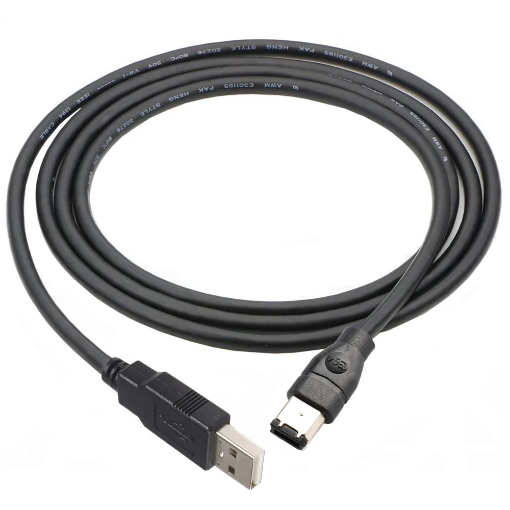 Firewire-Stecker IEEE 1394 Firewire 6-poliger Stecker auf USB 2.0-Stecker, Adapter-Konverterkabel, Laptops-Kabel, 1,2 m, 3 m
