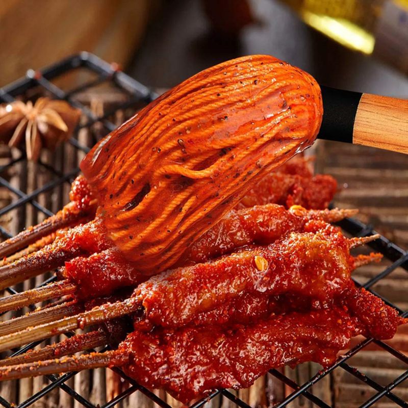 Grill Basting Brush BBQ Mop Barbecue Brush Basting Mops Cotton Fiber Head Natural Hardwood Handle Dish Mop Style