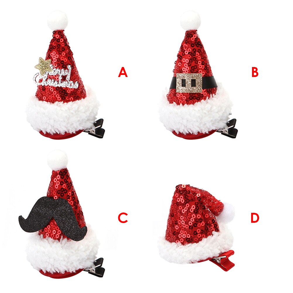 Sombrero de Navidad, Clip para el pelo con lentejuelas, accesorio para el pelo, accesorio decorativo para de cumpleaños, accesorios para el pelo de niños, , Festival