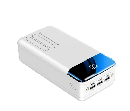 100000 mah powerbank mit hoher kapazität, universelles Handys netzteil mit 5v schnellladeanschlüssen, usb-schnittstelle, kompatibel mit Apfel-, Android- und huawei-handys: Weiß