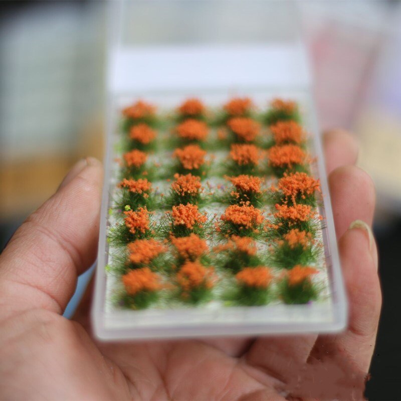 28Pcs Diy Model Kits Kunstgras Gazon Micro Landschap Decor Accessoires Speelgoed: Orange