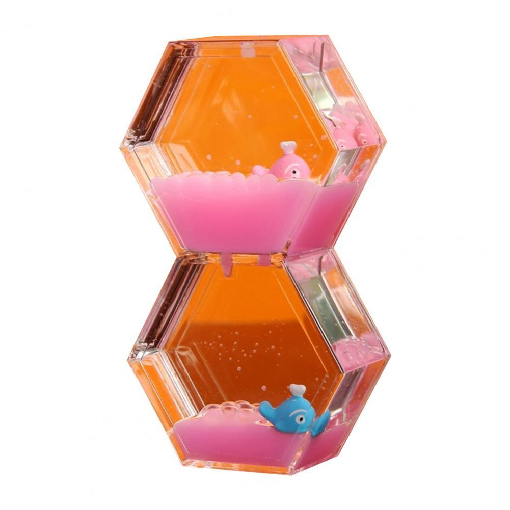 Sablier liquide huile de bureau décoratif , deux losanges, jouets pour enfants à Surface lisse: Rose