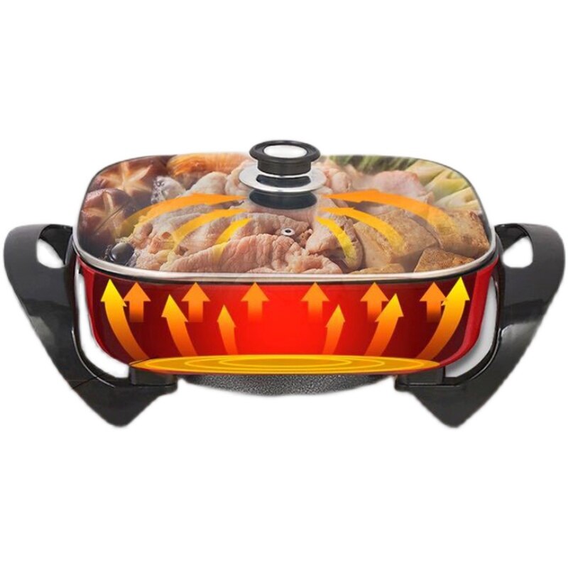 Marmite électrique double soupe Shabu, ustensiles de cuisine d&#39;intérieur sans fumée, cuisinières à Induction antiadhésives 6L, 1300W 220V