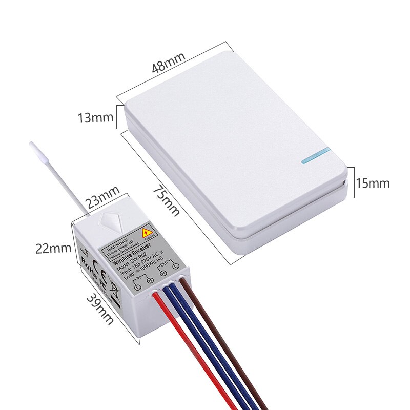 Vattentät trådlös strömbrytare fjärrkontroll ljusbrytare inga ledningar vägg tryckknapp belysning lampor fläktar på/av-brytare