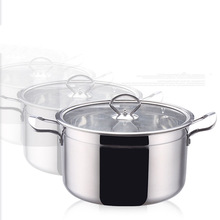 1pcs 14/16cm Steel Soup Pot Kitchen Cooking Pot Cookware Cookers Party Stock Pot Chinese Stainless For Induction