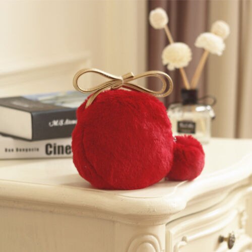 Schattige schoudertas van pluche voor kleine meisjes, schoudertasje, mini-haarzakje: Rood