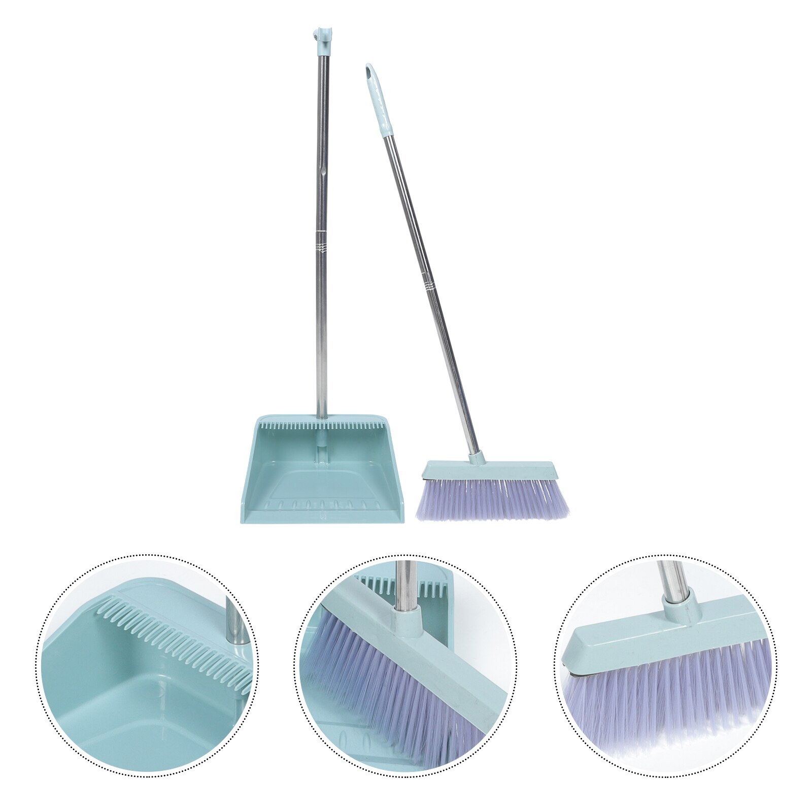 1 Set Broom Dustpan Kit Household Floor Cleaning Tool Home Cleaning Device (Blue)