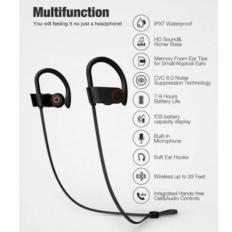 Draadloze Oortelefoon Bluetooth 5.0 Waterdichte Sport Headset Oordopjes Geluid Magnetische Nekband Headset Sport Oor Haak Hoofdtelefoon
