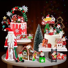 Kerst taart decoratie plug-in kerstboom elanden topper cake kerstcadeau partij decoratie bruiloft cake topper 1pcs