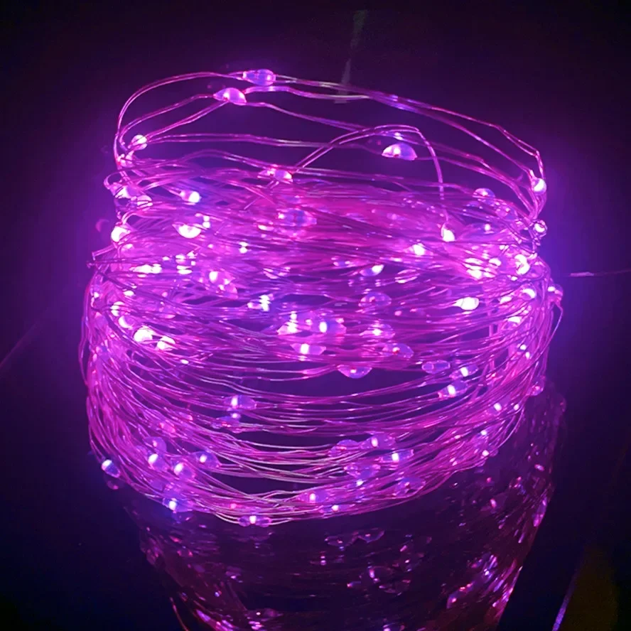 10LEDs/M Led Copper Wire Fairy Light 3V White LED String Lights Battery DIY Wedding Party Christmas Decoration Wreath Lights: Yellow / 300W