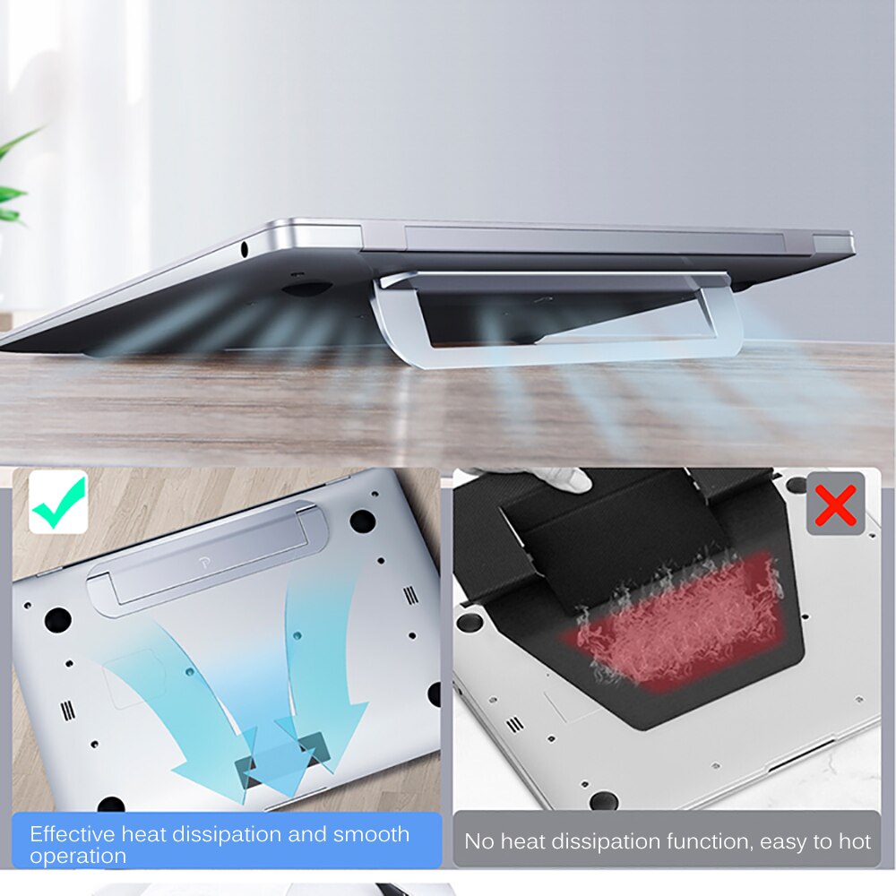 Baseus bærbar datamaskinholder for macbook pro air anvendelig  to15-17 tommers notebookstativ stasjonær holder datamaskinstativ