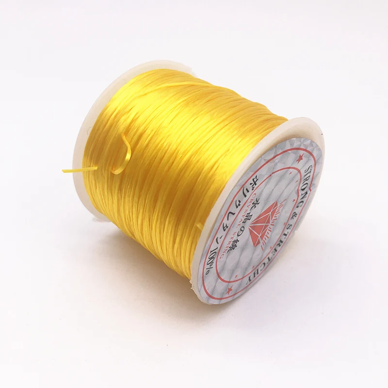 50M/Roll Bunte Flexible Elastische Kristall Linie Seil Schnur Für Schmuck Machen Perlen Armband Draht Angeln Gewinde Seil: yellow
