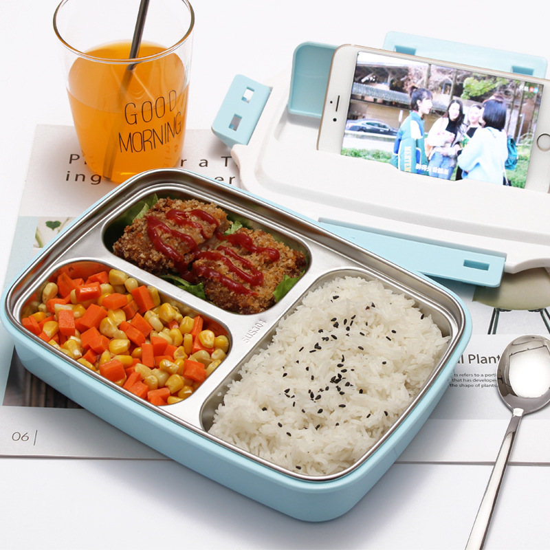 VIP 304 stainless steel lunch box compartment box rectangular adult 1 student male large capacity office worker female lunch