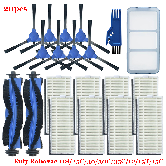 For Eufy Robovac 11S / 25C / 30 / 30C / 35C / 12 / 15T / 15C Slim Robot Vacuum Cleaner Parts Main Side Brush Cover Hepa Filter: Chocolate