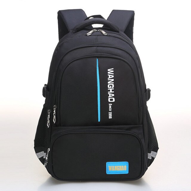 Suitable for grades 1-9 Children Orthopedic School Backpack School bags For boys Waterproof Backpacks Kids satchel Schoolbgs: L black blue