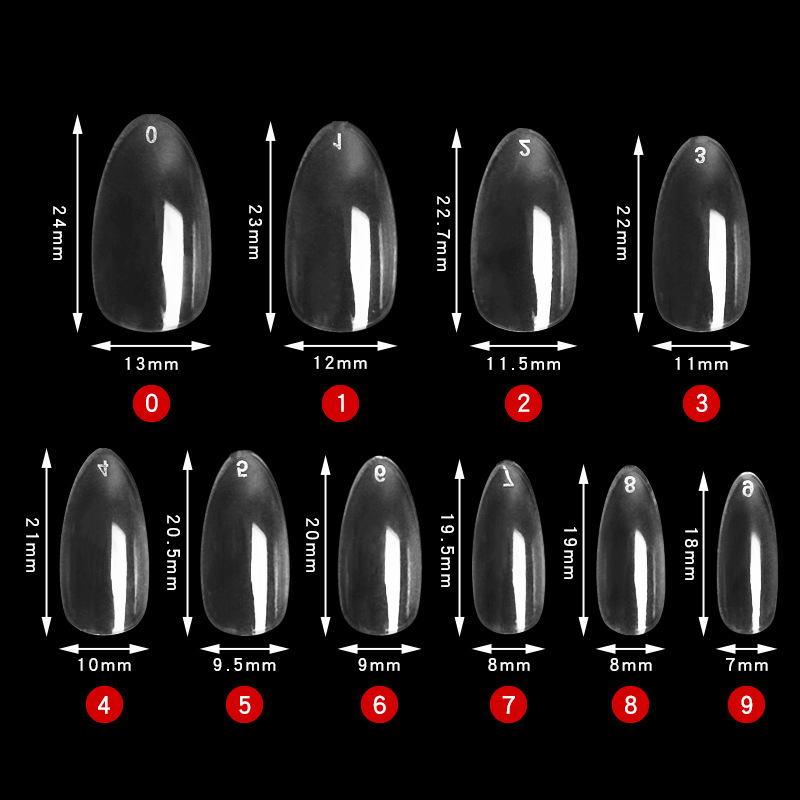 600 Stks/partij Korte Amandel Volledige Cover Nail Tips Stiletto Valse Nep Nagels Voor Nails Extension System Nail Tech Tips Diy gereedschap