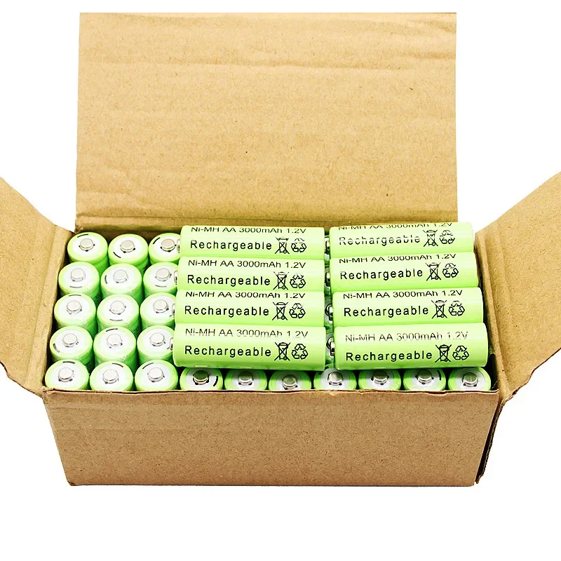 1.2V AA 3000mAh NiMH 1.2V Rechargeable Batteries Green Battery Garden Solar Lamp LED Flashlight Lantern Lamp Torch