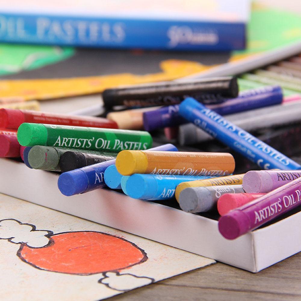 50 Colors Oil Pastel For Artist Student Graffiti Soft Pen Crayon Drawing School Pastel Supplies Set Stationery Art Painting Y4T5