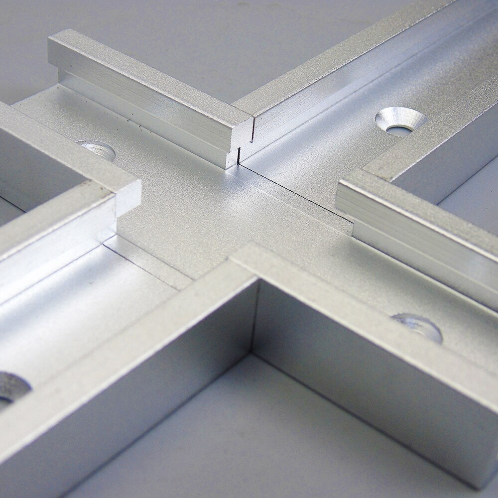T-Track Intersection Kit Double Cut Profile Universal Cross T-track Connector with Predrilled Mounting Holes Woodworking Clamps