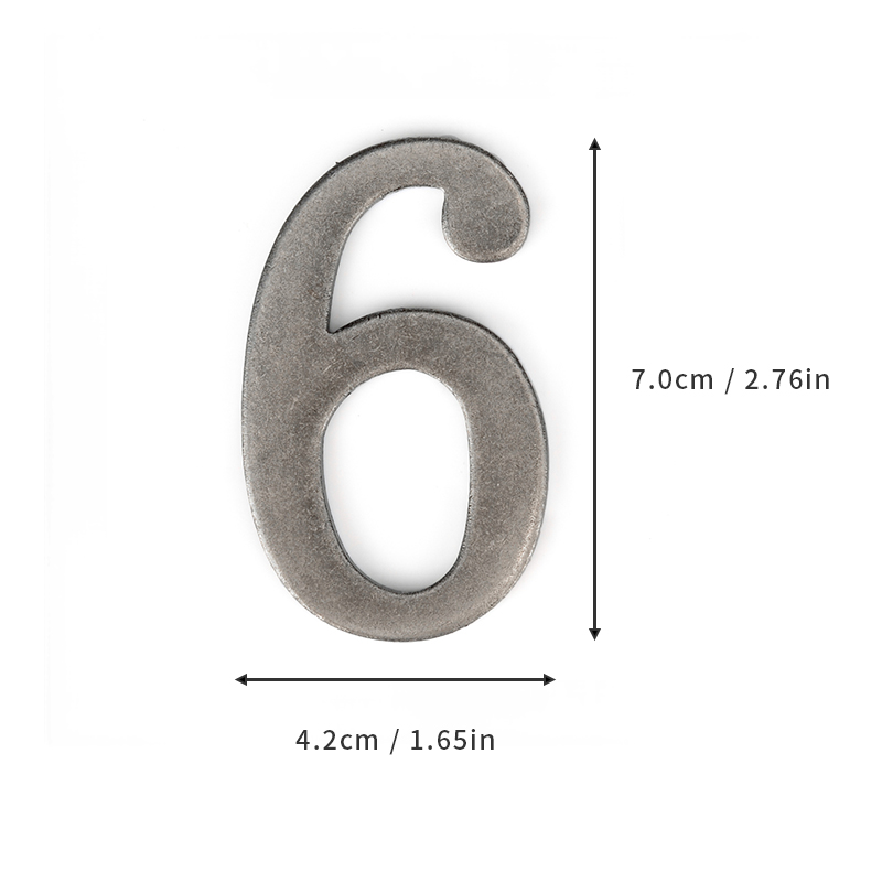 Silver Metal Door Number with Magnets 7*4cm House Number Apartment Door Number for Outdoor Hotel Home Mailbox Label: wine red