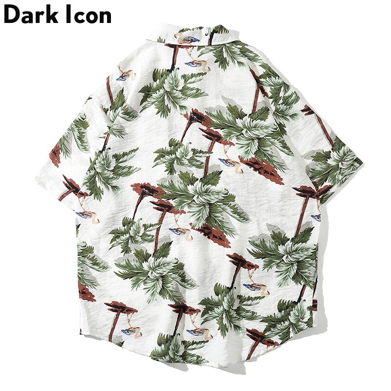 Mörk ikon blomma fullt tryck vintage skjorta kortärmad herr sommar hawaii skjortor streetwear toppar