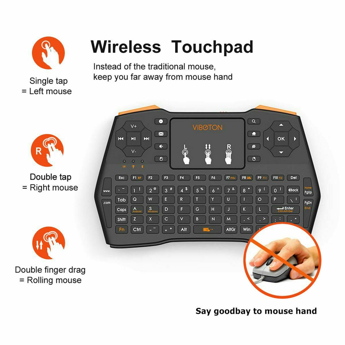 Miniteclado inalámbrico i8X PLUS, retroiluminado, inglés, ruso, portugués, español, 2,4 GHz, ratón remoto, Touchpad para Android TV Box PC