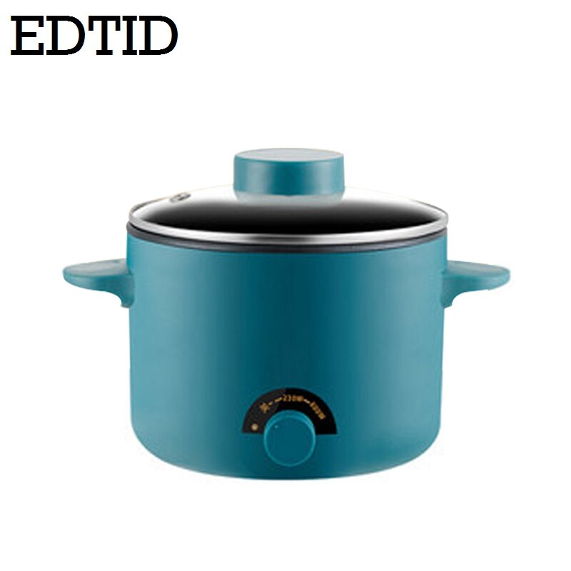 Edtid 220v fogão elétrico multifuncional panela de aquecimento elétrico máquina panela de cozinhar hotpot macarrão ovos sopa mini panela arroz 2l