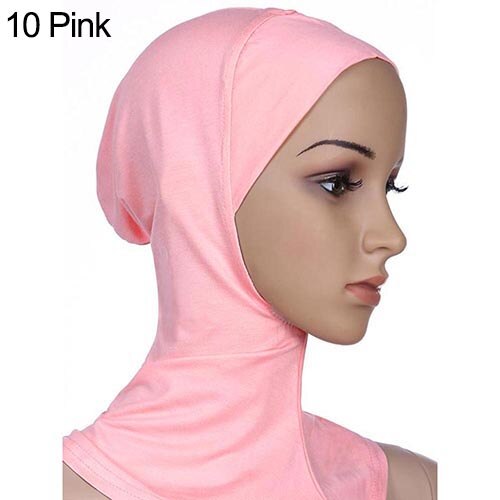 Bonnet hijab musulman doux et intégral, sous-foulard islamique, bonnet, châle, foulard islamique, bandeau intérieur: Rose