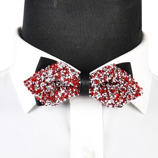 PYJTRL Luxury Diamond Bow Tie Glitter Crystal Rhinestone Men Tuxedo Bow Tie Triangle Adjustable for Wedding Party: Type 54268