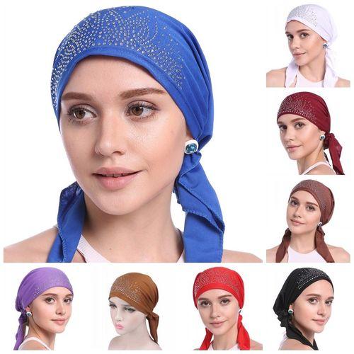 Vrouwen Kanker Hoed Chemo Innerlijke Cap Moslim Haaruitval Hoofd Sjaal Tulband Head Wrap Cover Stretch Beanie Indian Bandana Amira mode