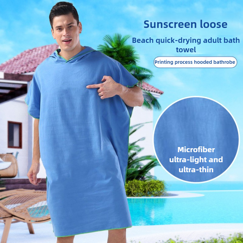 Surfen-Poncho, Wickeltuch, Kapuzenmantel, Mikrofaser, Stranddecke, Badetuch, Badehandtuch, Neoprenanzug, Strandponcho für Erwachsene