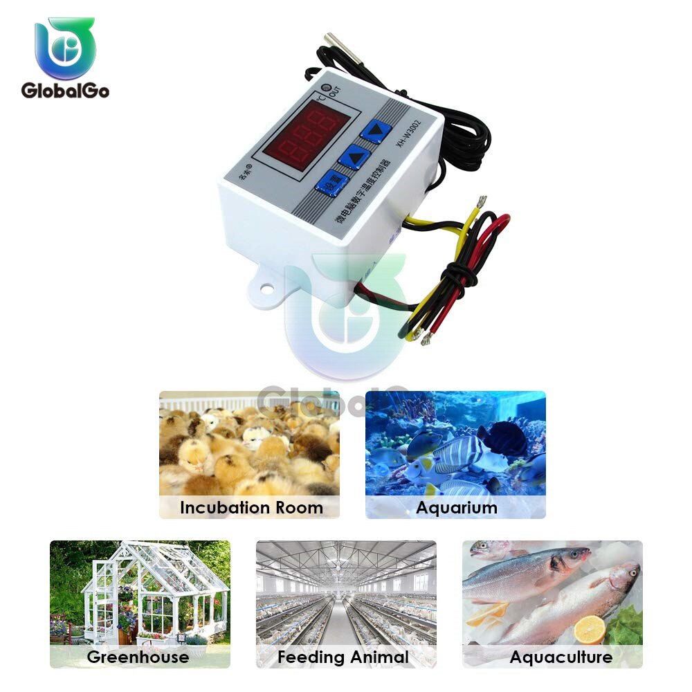 10 stuks/partij 12v 24v 220v w3002 digitale led temperatuurregelaar 10a thermostaatregelaar  w3002
