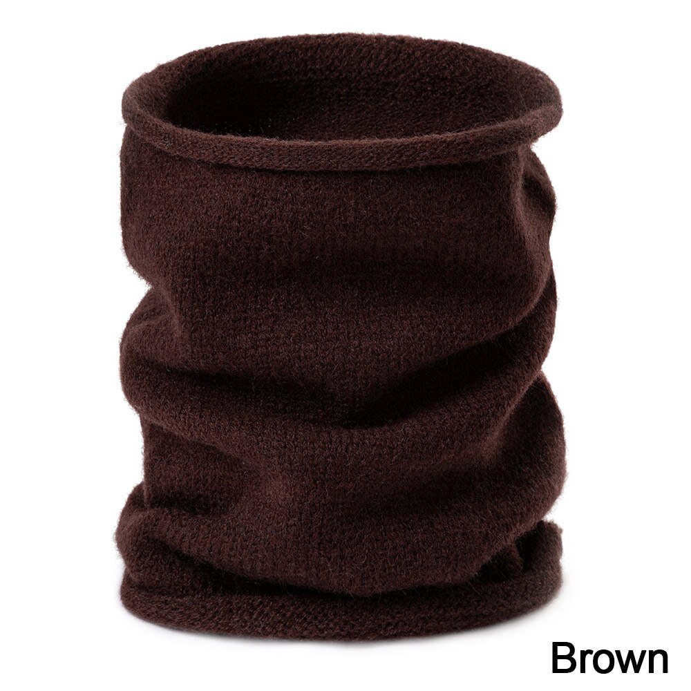 REAKIDS Inverno Sciarpa Del Bambino Per Le Ragazze E Ragazzi Carino Addensare Caldo O Anello Delle Donne Del Collare di Colore Solido del Cotone Lavorato A Maglia Sciarpa per L'uomo: brown