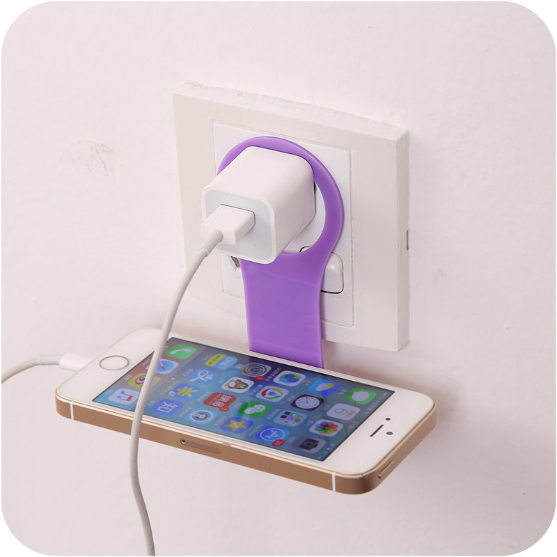 Folding Mobile Phone Wall 42g Charger Adapter Charging Holder Hanging Stand Bracket Support Charge Hanger Rack Shelf Cell hook