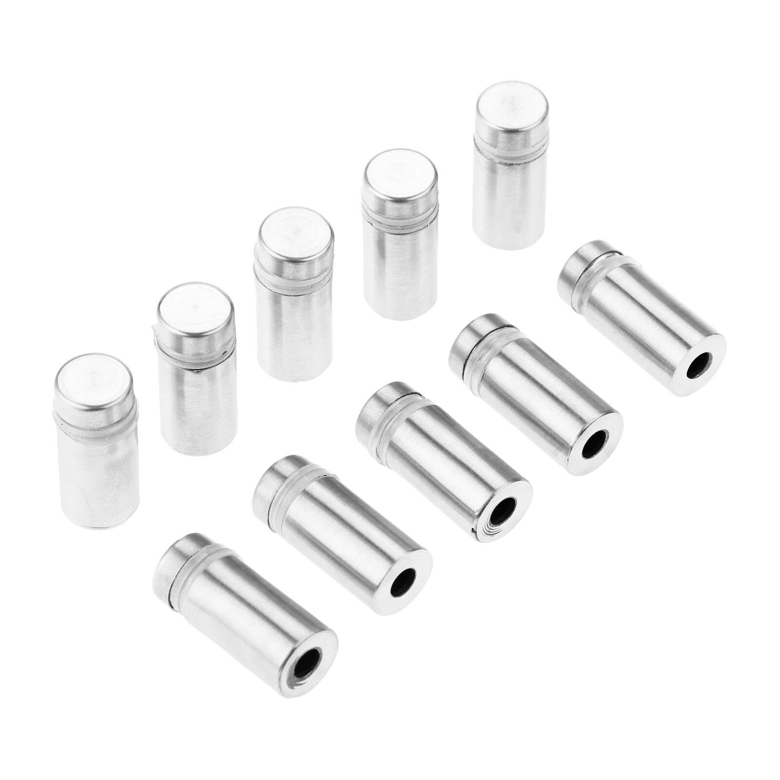 10Pcs Advertisement Standoffs Bolts Mount Advertising Screws Decorative Mirror Glass Nail Fastener 12x25mm Stainless Steel
