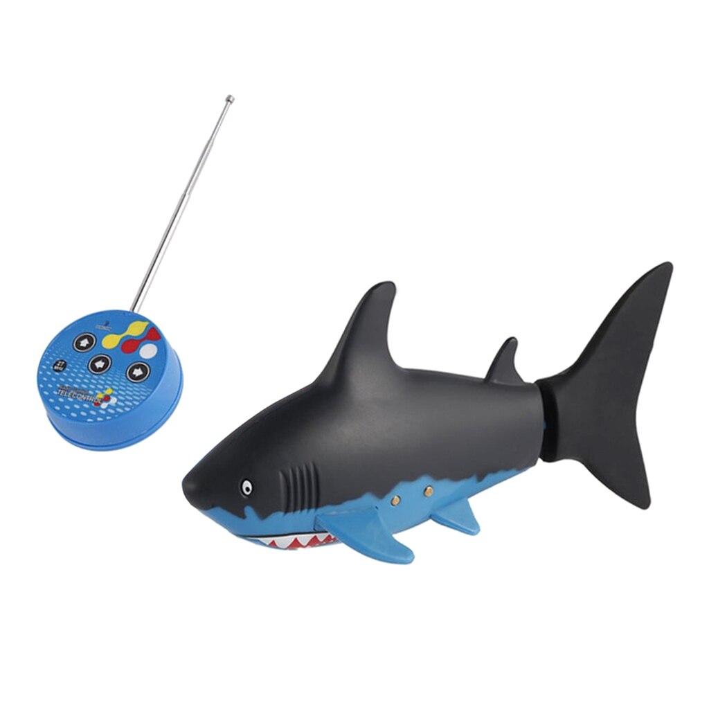 Mini elektronisk kæledyr - fjernbetjening genopladelig haj svømmer i vand, sort