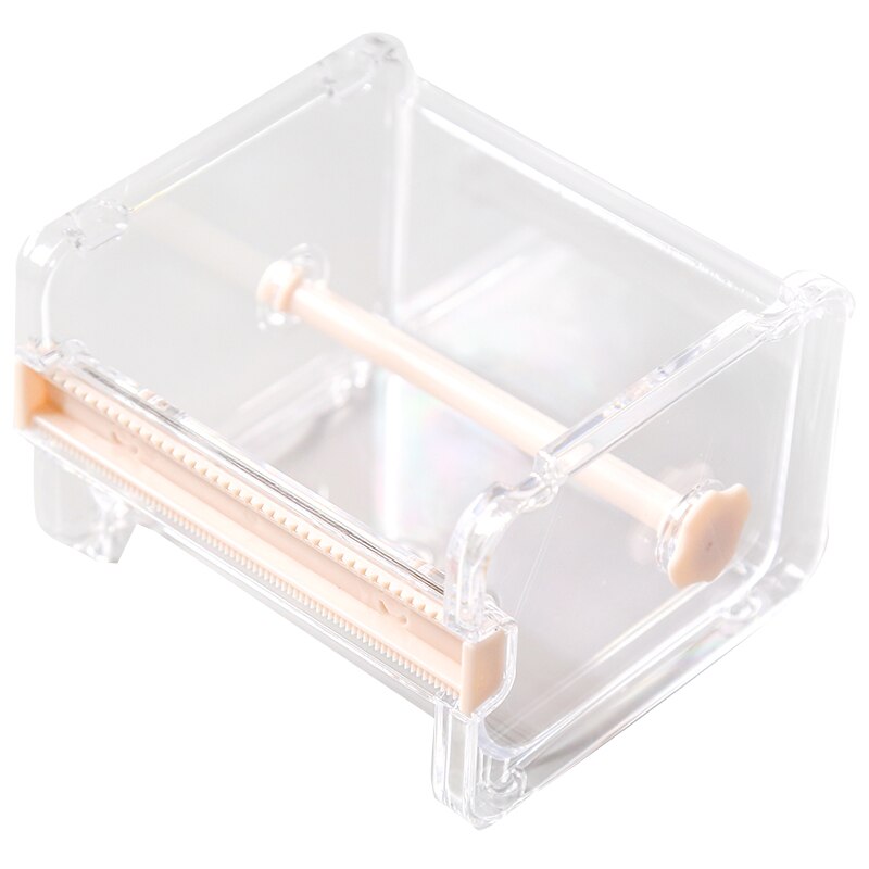 Kawaii Washi Tape Dispenser Holder Cutter Office School Supplies Desk Accessories Masking Tape Storage Organizer Plastic Box
