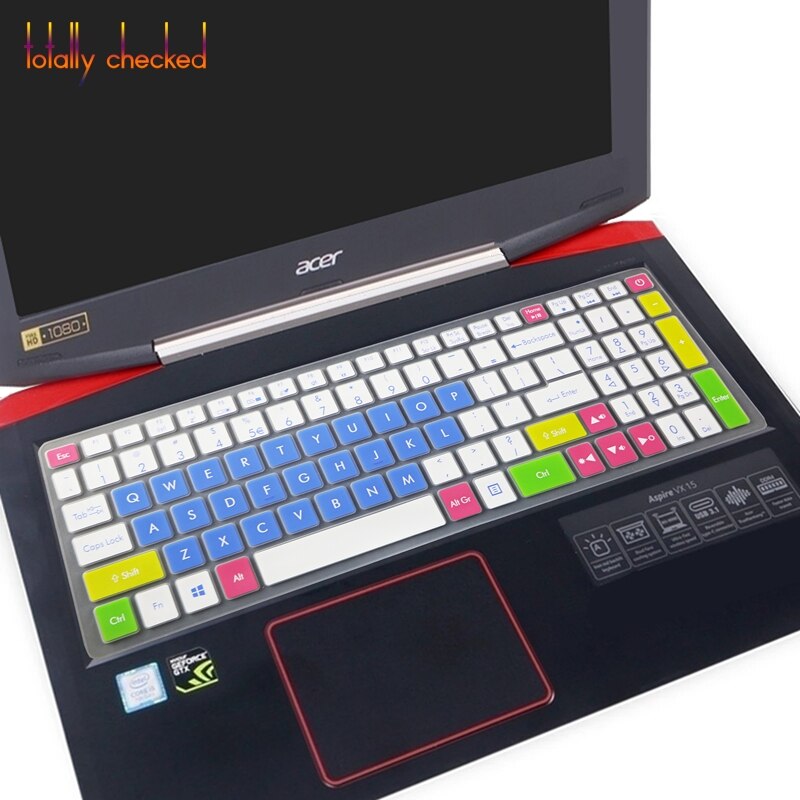 Laptop keyboard cover hudbeskytter til acer predator helios 300 ph315-52 vx15 an515-42 an515-51 an515-52 an515 15.6 inch: Candyblue