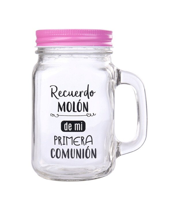Jarro de cristal com lembrança de cana molon 1pink comunhão rosa na caixa-detalhes e presentes para casamentos, batismos, communions