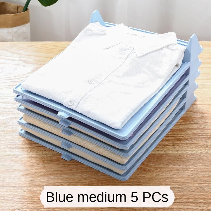 Storage Lazy Folding Finishing Fold Garment Board Multi-Function Stacked Clothes Artifact T-shirt Shirt Clothes Folding Board: Blue M