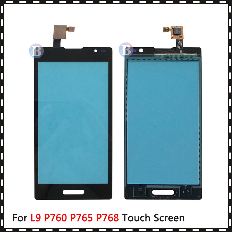 Gran , 4,7 ", para LG Optimus L9 P760 P765 P768, Sensor de Digitalizador de pantalla táctil, Panel de lente de vidrio exterior, negro, blanco + seguimiento