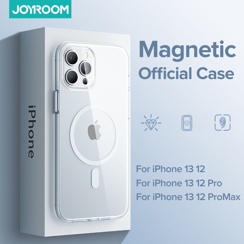 Joyroom Magnetische Case Voor Iphone 13 12 Pro Max Transparant Cover Voor Iphone 13 Pro Max Case Draadloze Oplader Magneet back Cover